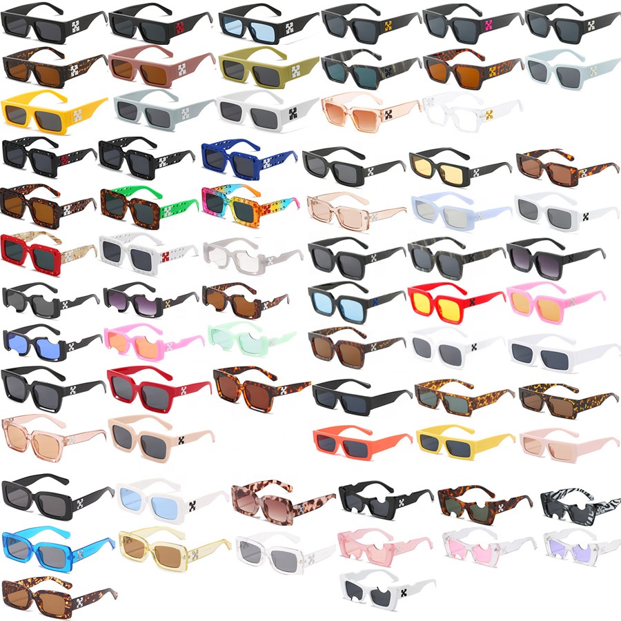 Designer Eyewear shades women men Fashion Vintage brand your own sun glasses Flat Top Rectangle Sunglasses with  bra