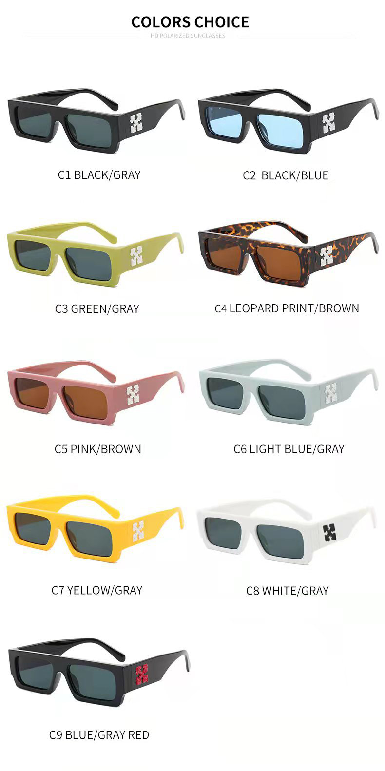 Designer Eyewear shades women men Fashion Vintage brand your own sun glasses Flat Top Rectangle Sunglasses with  bra