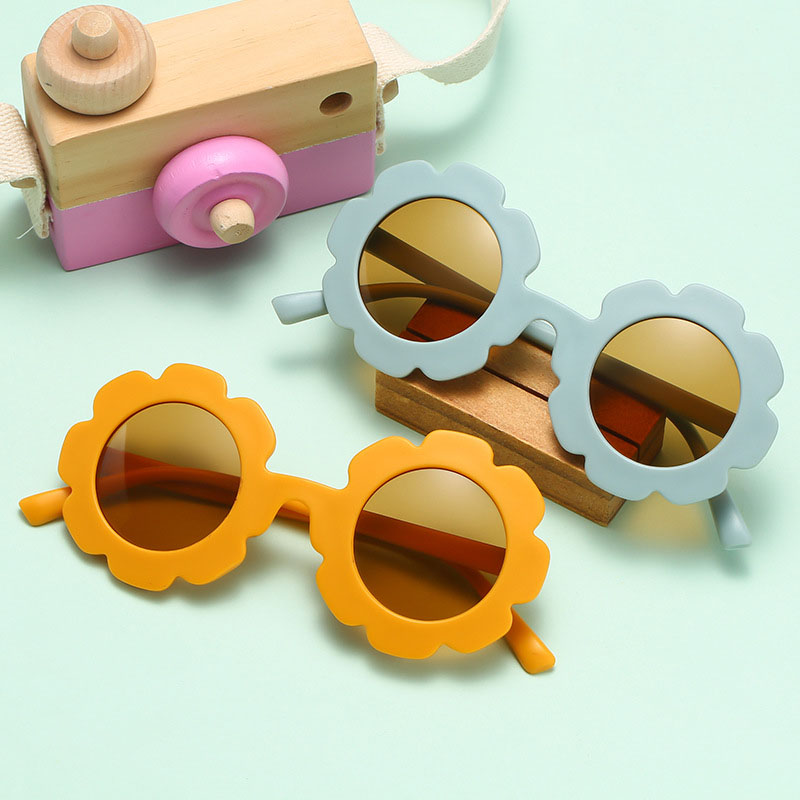2022 Kids Sunglasses Children Round Sun Flower Sunglasses Multi Color Girls Boys Baby Shades Glasses UV400 Outdoor