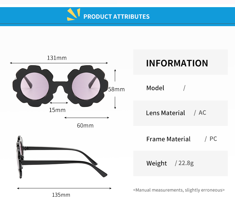 2021New Fashion Sun Flower Children's Sunglasses  Cute Baby Sun glasses Round Frame Flower Sunglasses Kid