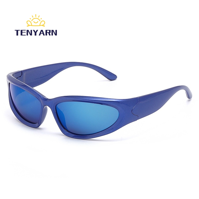 Tenyarn Fashion Y2k Sunglasses Kids Boys Girls Futuristic Sunglasses Wrap Around Sunglasses