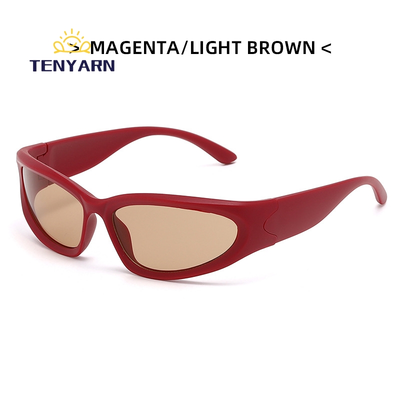 Tenyarn Fashion Y2k Sunglasses Kids Boys Girls Futuristic Sunglasses Wrap Around Sunglasses