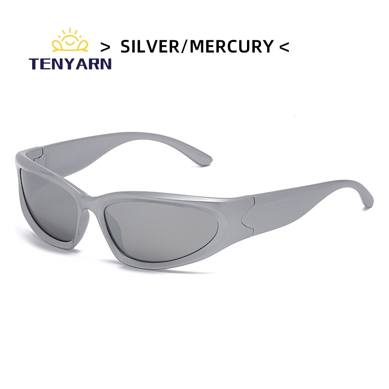 Tenyarn Fashion Y2k Sunglasses Kids Boys Girls Futuristic Sunglasses Wrap Around Sunglasses