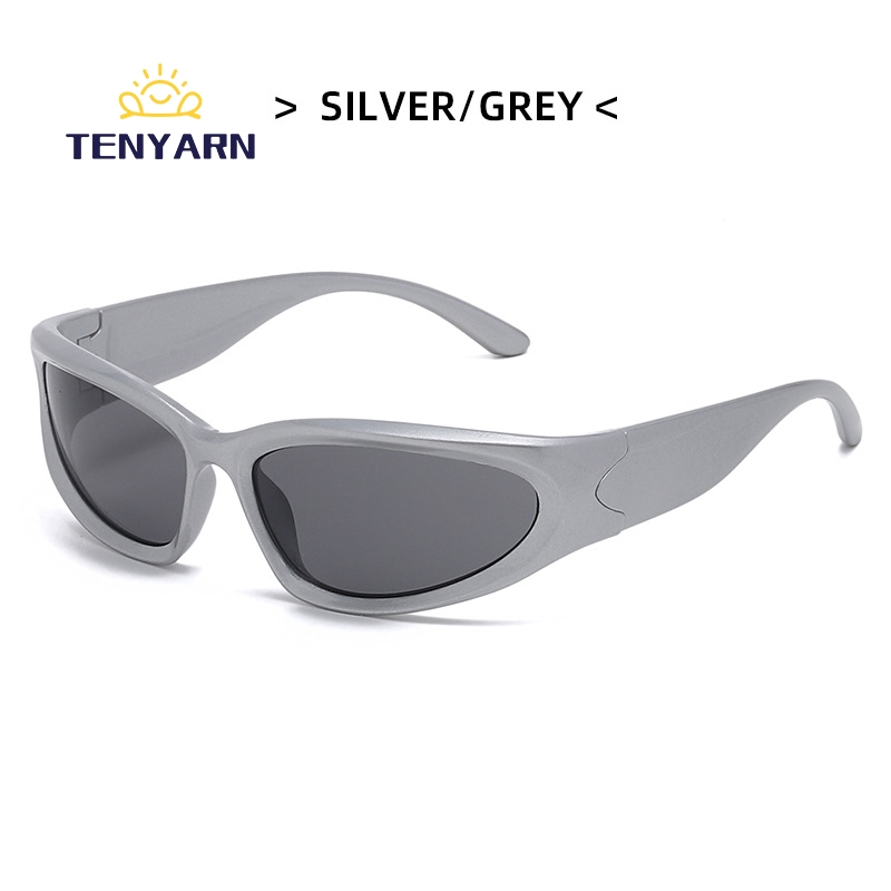 Tenyarn Fashion Y2k Sunglasses Kids Boys Girls Futuristic Sunglasses Wrap Around Sunglasses