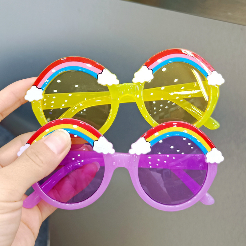 Children's Jelly Rainbow Sunglasses Cute Round Frame Ocean Piece Kids Sunglasses Fashion Baby Sunglasses UV400