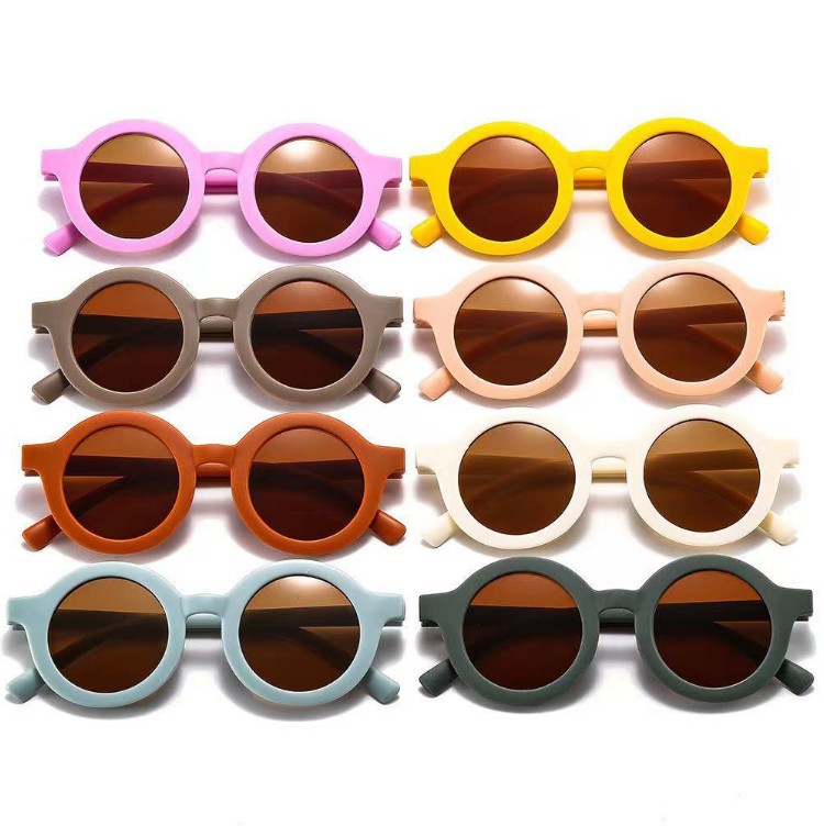 2023 New Design Retro Round Shape Kids Sunglasses PC Material 100% UV Protection Sunglasses