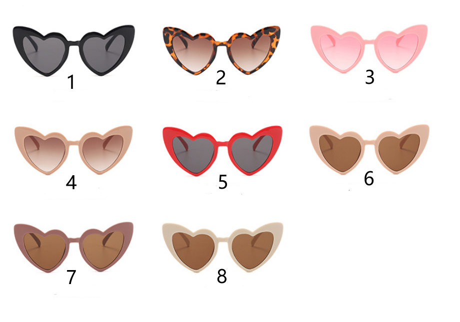 Red Heart Shaped Children's Cartoon Irregular Boys And Girls Peach Party Sun Glasses Kids Trendy Heart Sunglasses