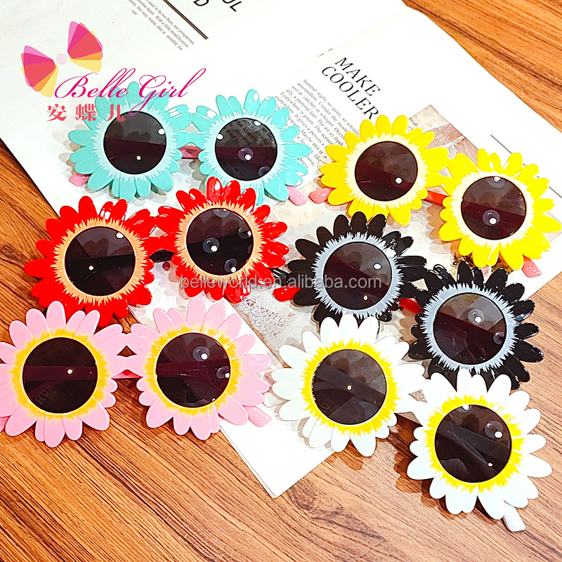 BELLEWORLD summer fashion flower strawberry colorful round sun glasses plastic shades 17colors kids sunglasses for boys 