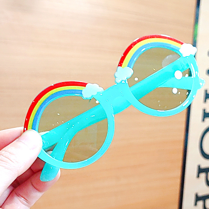 BELLEWORLD summer fashion flower strawberry colorful round sun glasses plastic shades 17colors kids sunglasses for boys 