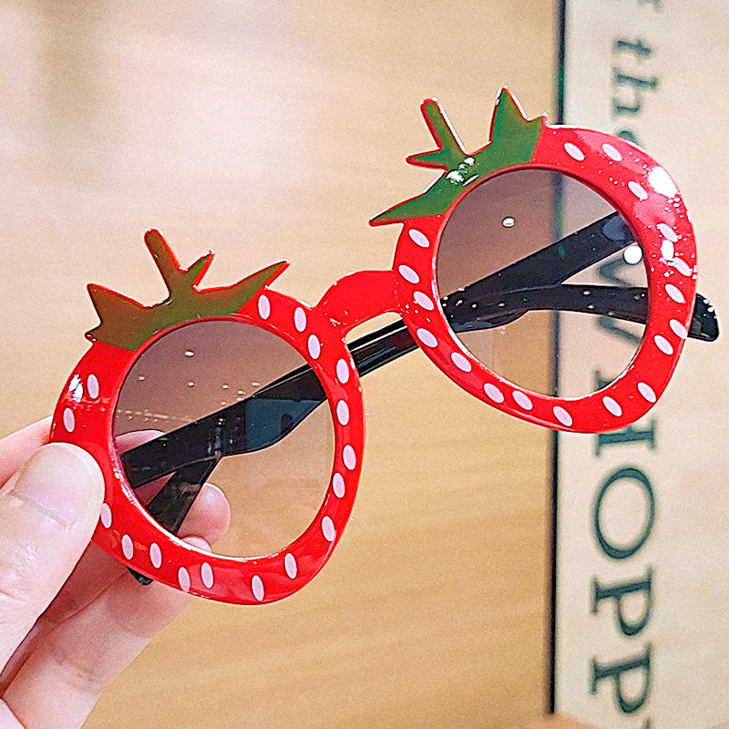 BELLEWORLD summer fashion flower strawberry colorful round sun glasses plastic shades 17colors kids sunglasses for boys 