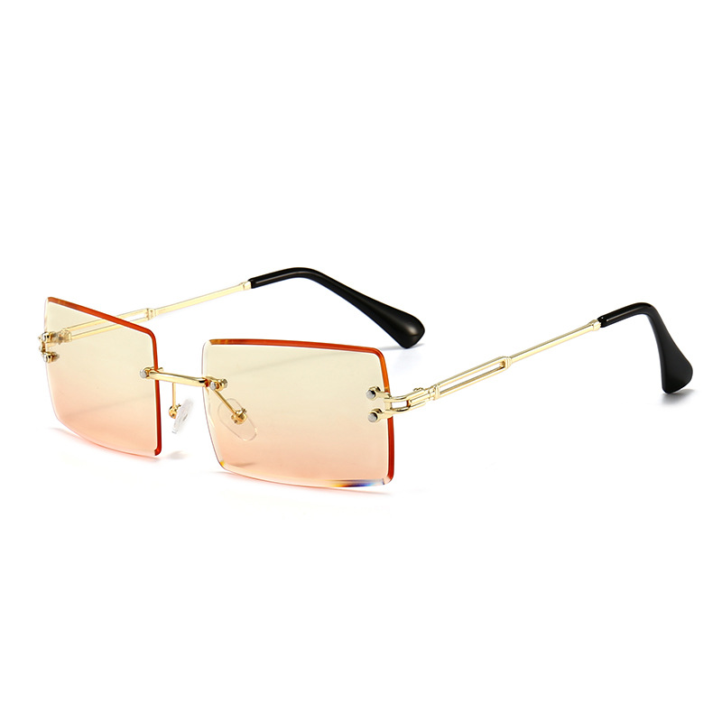 New Trendy Style Small Square Rectangle Rimless Women Men Sunglasses Sun Glasses Shades designer sunglasses