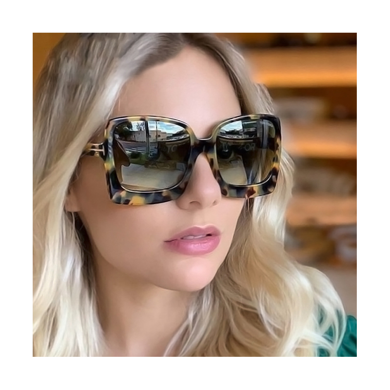 Luxury Over Size Female Shades Sunglasses Womens PC Big Frame Sun Glasses Popular Leopard Square Sunglasses UV400