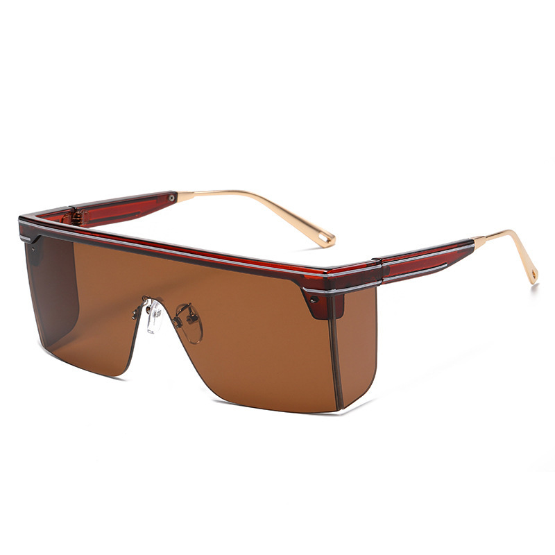 2023 New Sunglasses Women One-piece Big Frame Sunglasses Men's Trend Brand Protective Luxury Sun Glasses Oversized Sungl