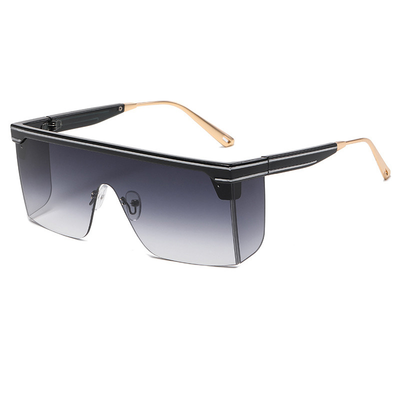 2023 New Sunglasses Women One-piece Big Frame Sunglasses Men's Trend Brand Protective Luxury Sun Glasses Oversized Sungl