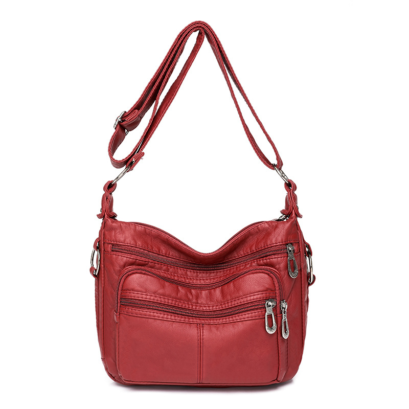 2023 Hot Sell Pu Ladies Handbags Women Shoulder Ruched Bags with Inside Pocket for Women