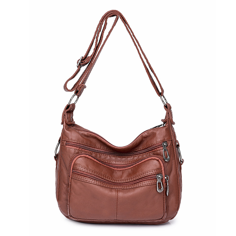 2023 Hot Sell Pu Ladies Handbags Women Shoulder Ruched Bags with Inside Pocket for Women