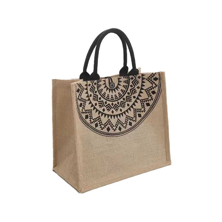 High quality 2023 fashion burlap Jute tote bag canvas grocery bag  cotton tote bag