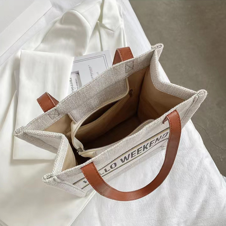 High quality 2023 fashion burlap Jute tote bag canvas grocery bag  cotton tote bag