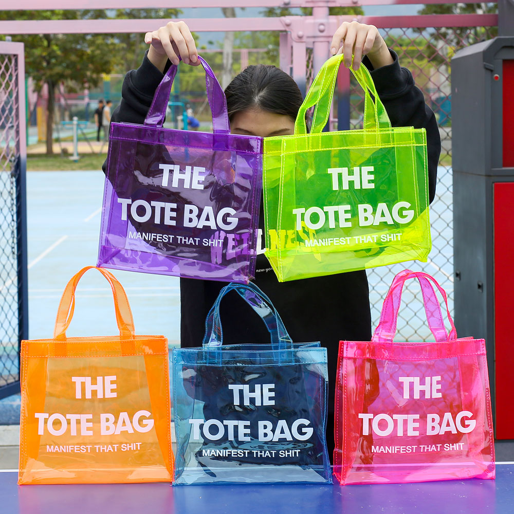 2023 New Trending Summer Translucent Transparent Clear Pvc Women's Tote Bags  Purses And Handbags Women Hand Bags 