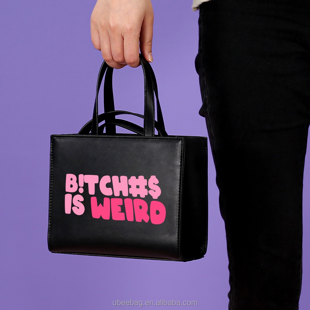 Designer  B!tch is weird Bags mini leather Handbags Tote letter print Hand Bags purses Luxury Handbags women
