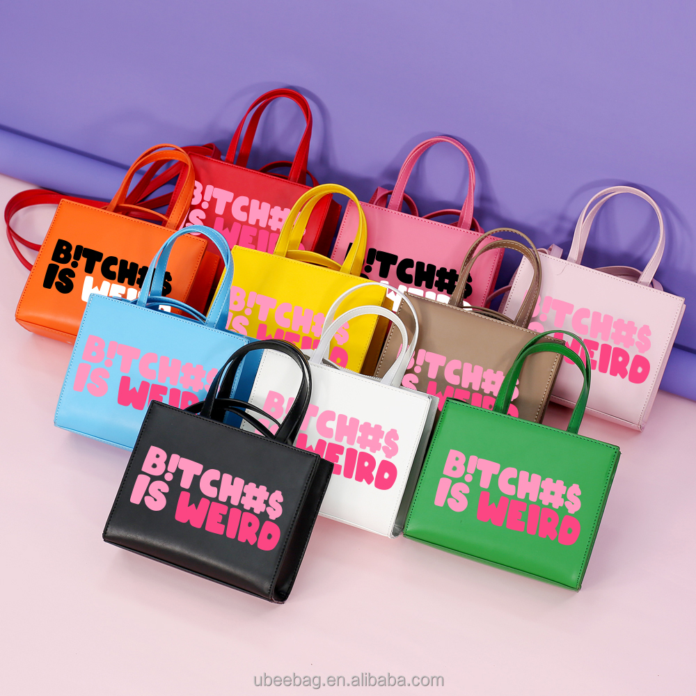 Designer  B!tch is weird Bags mini leather Handbags Tote letter print Hand Bags purses Luxury Handbags women