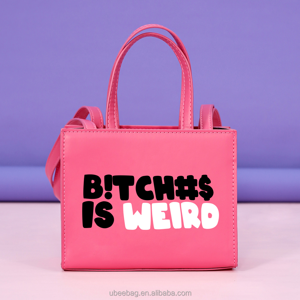 Designer  B!tch is weird Bags mini leather Handbags Tote letter print Hand Bags purses Luxury Handbags women