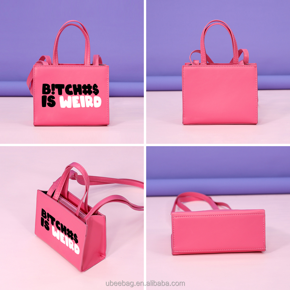 Designer  B!tch is weird Bags mini leather Handbags Tote letter print Hand Bags purses Luxury Handbags women
