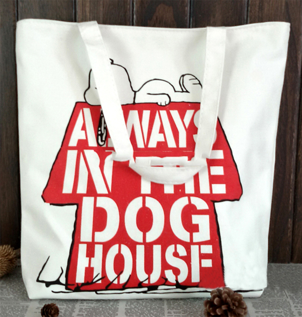 Reusable canvas bag Soft Solid Durable cotton canvas tote bag women's shopping bag with  print 