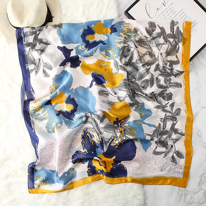 Fashion Style Emulation Silk Scarf Warm Scarf Temperament Wild Decorative Shawl Fashionable Elegant Women's Scarf 