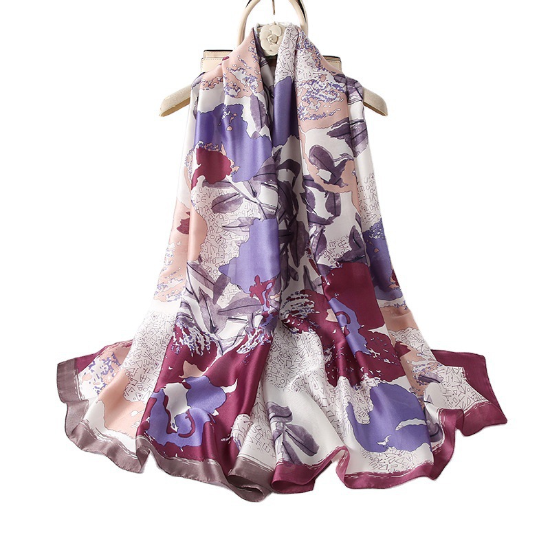 Fashion Style Emulation Silk Scarf Warm Scarf Temperament Wild Decorative Shawl Fashionable Elegant Women's Scarf 