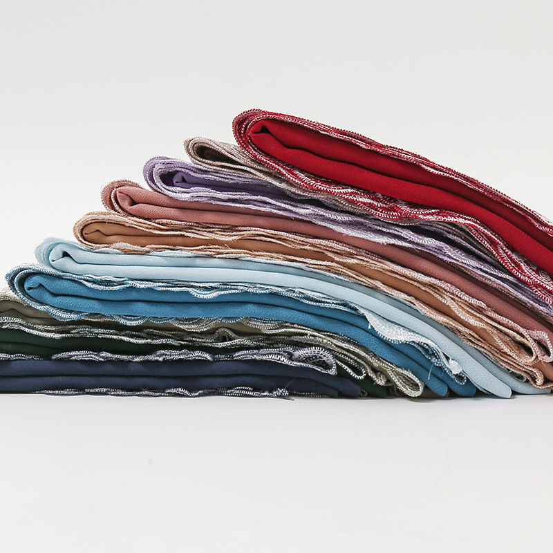 Summer Pearl Chiffon Fashion Lace Shawl Women's Solid Color Scarfs