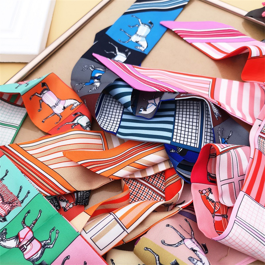 Silk Scarf Women Silk  Fashion Head Scarf Brand Small Tie Scarves