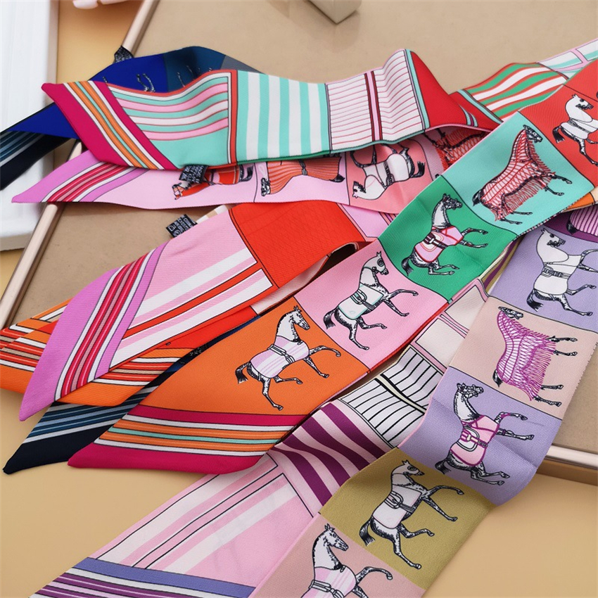 Silk Scarf Women Silk  Fashion Head Scarf Brand Small Tie Scarves