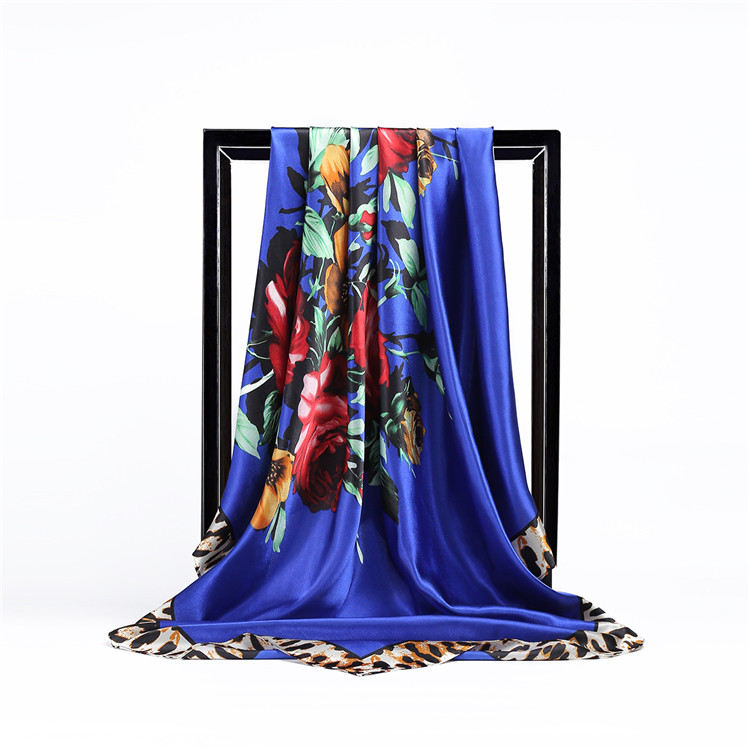  fashion   printed women bandana head wrap turkish square silk head scarves