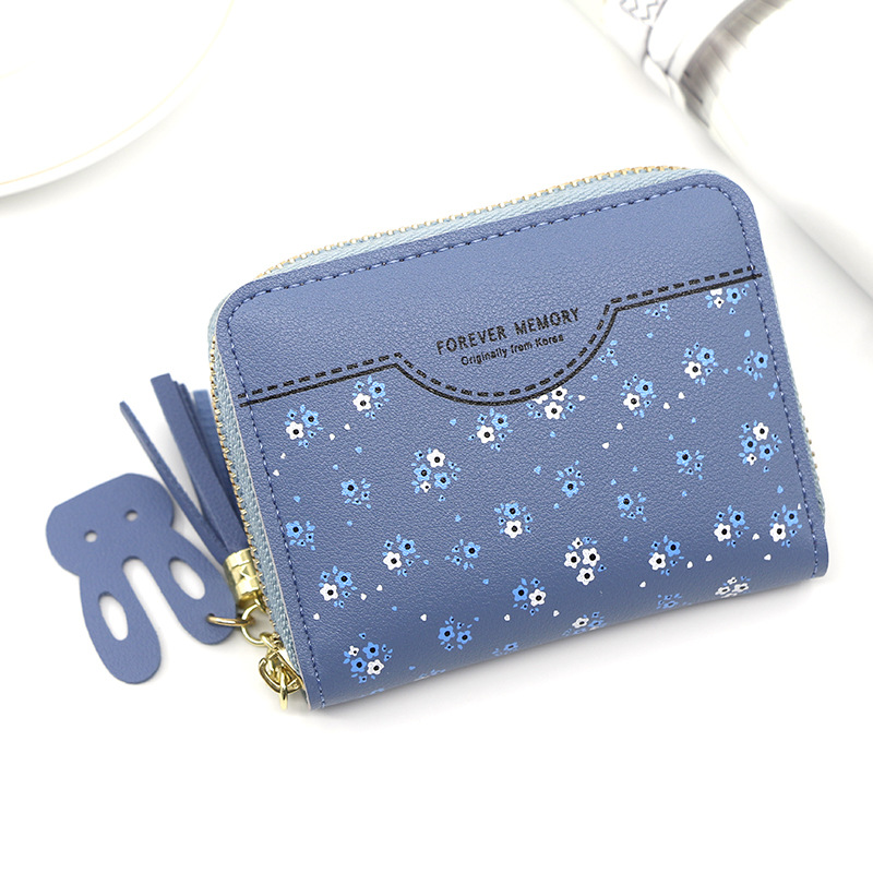 Women Small Wallet Ladies Mini Tassel Cute Girl Short Zipper Cute Embroider Pu Leather Coin Wallet Purse