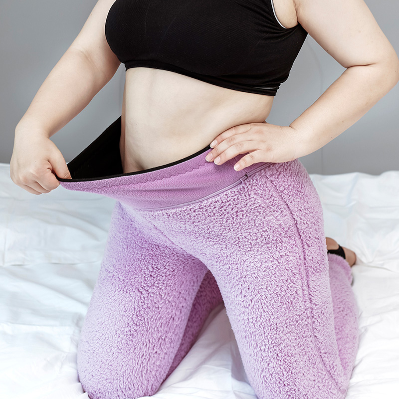 Women's Leggings Lamb Wool Plus Large Size Elasticity Warm Pants Winter Leggings