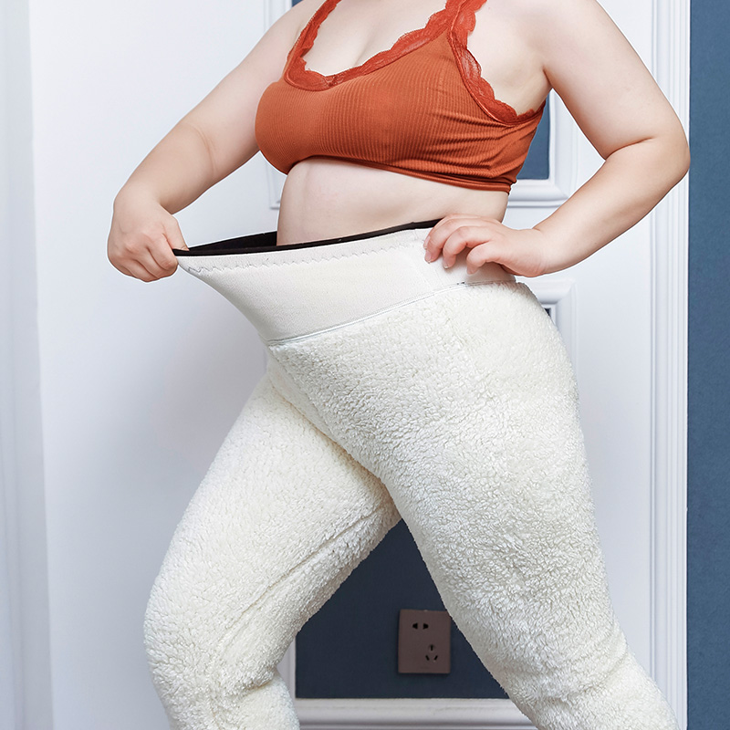 Women's Leggings Lamb Wool Plus Large Size Elasticity Warm Pants Winter Leggings