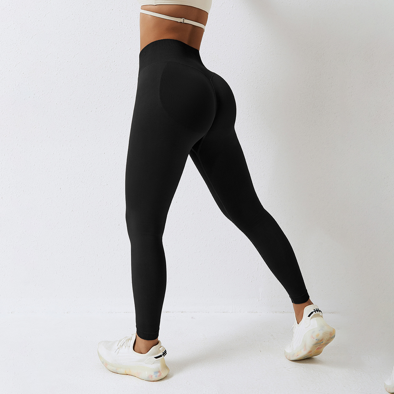 YIYI High Waist Tummy Control Yoga Leggings Butt Lift Breathable No See Through Workout Tights Pants Womens Leggings Sea