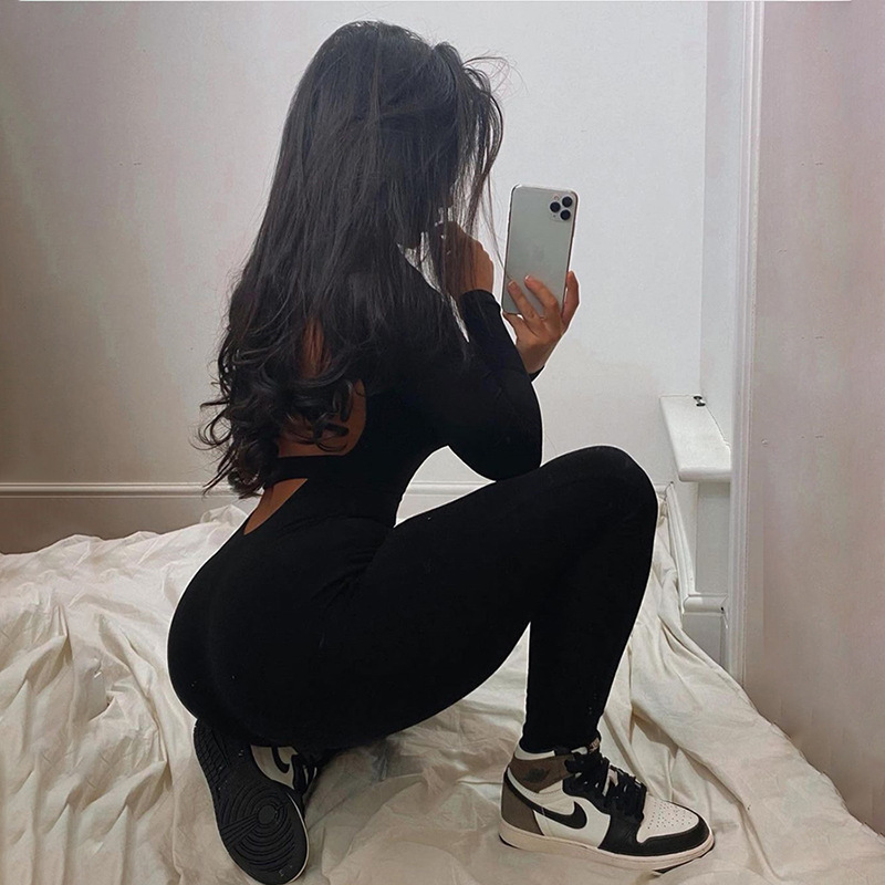 2022 Workout Jumpsuit  Fall Sexy Bodycon One Piece Playsuits Romper Bodysuits Women Jumpsuits