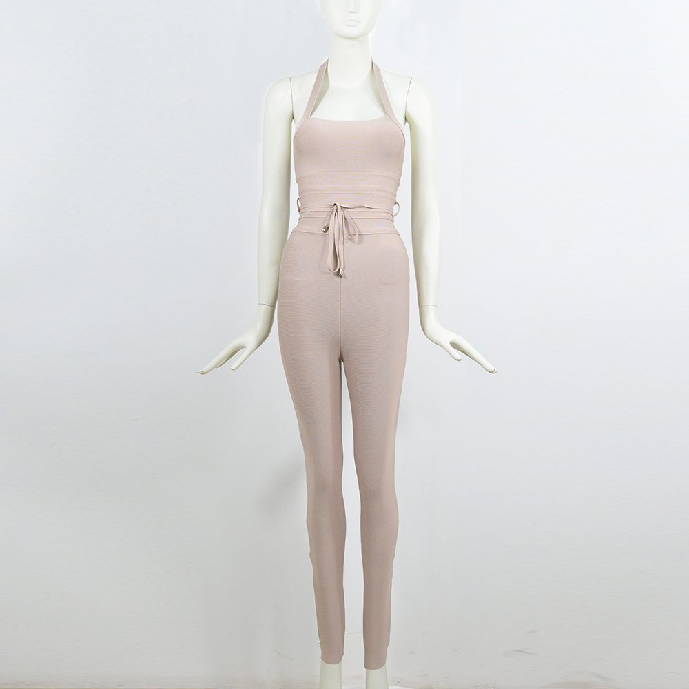 BA175 Fashion Ladies Club Wear Spaghetti Strap Backless One Piece Sexy Bodycon Bandage Jumpsuits, Playsuits & Bodysuits