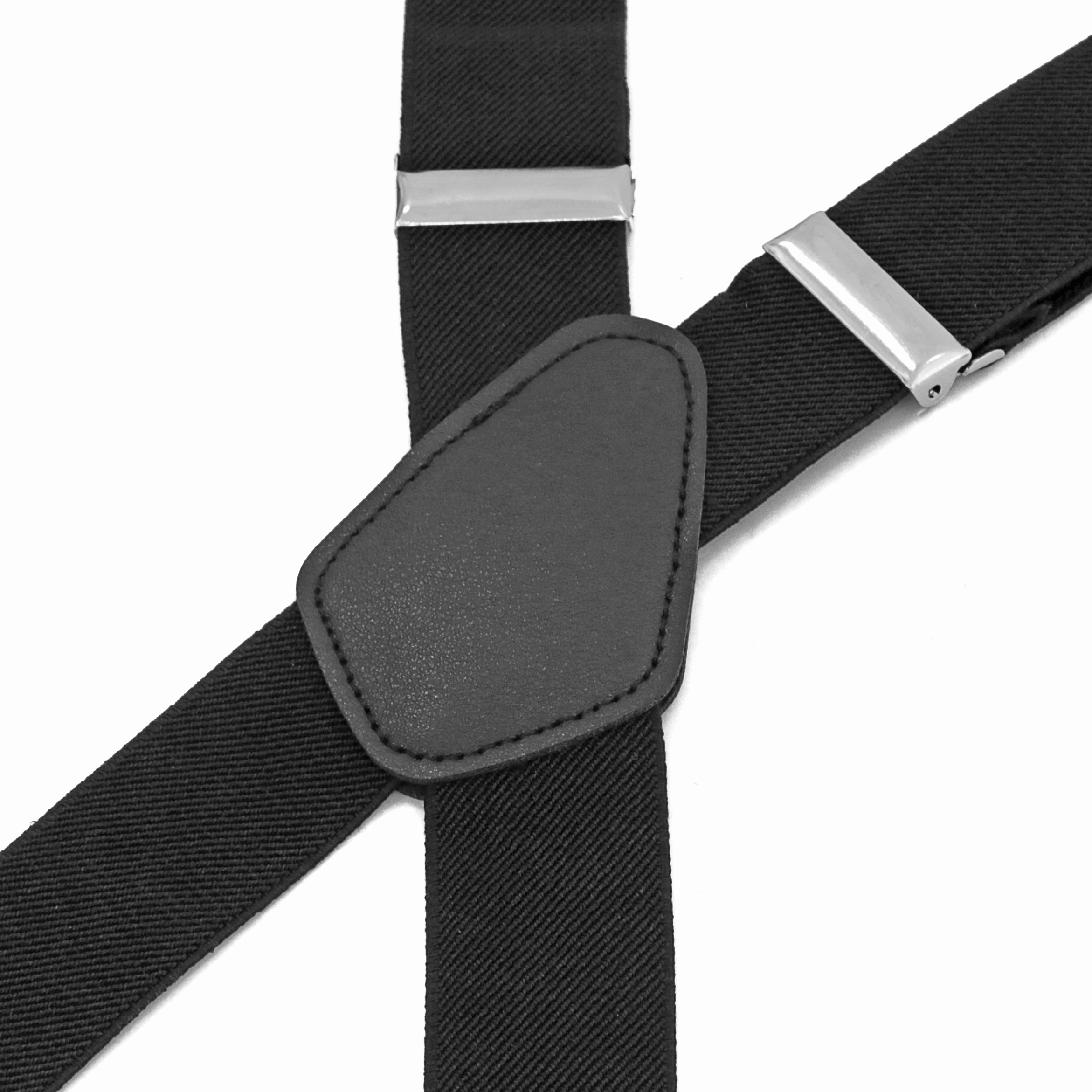 Adjustable 3.5CM X-back Shape Solid Color Suspender With 4 Clips For Heavy Duty Work Adjustable Suspenders For Men