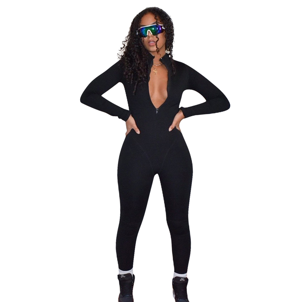 2022 New arrivals spring Women Long Sleeve Length Solid Color Bodysuit Jumpsuit Rompers Playsuit Women Jumpsuit
