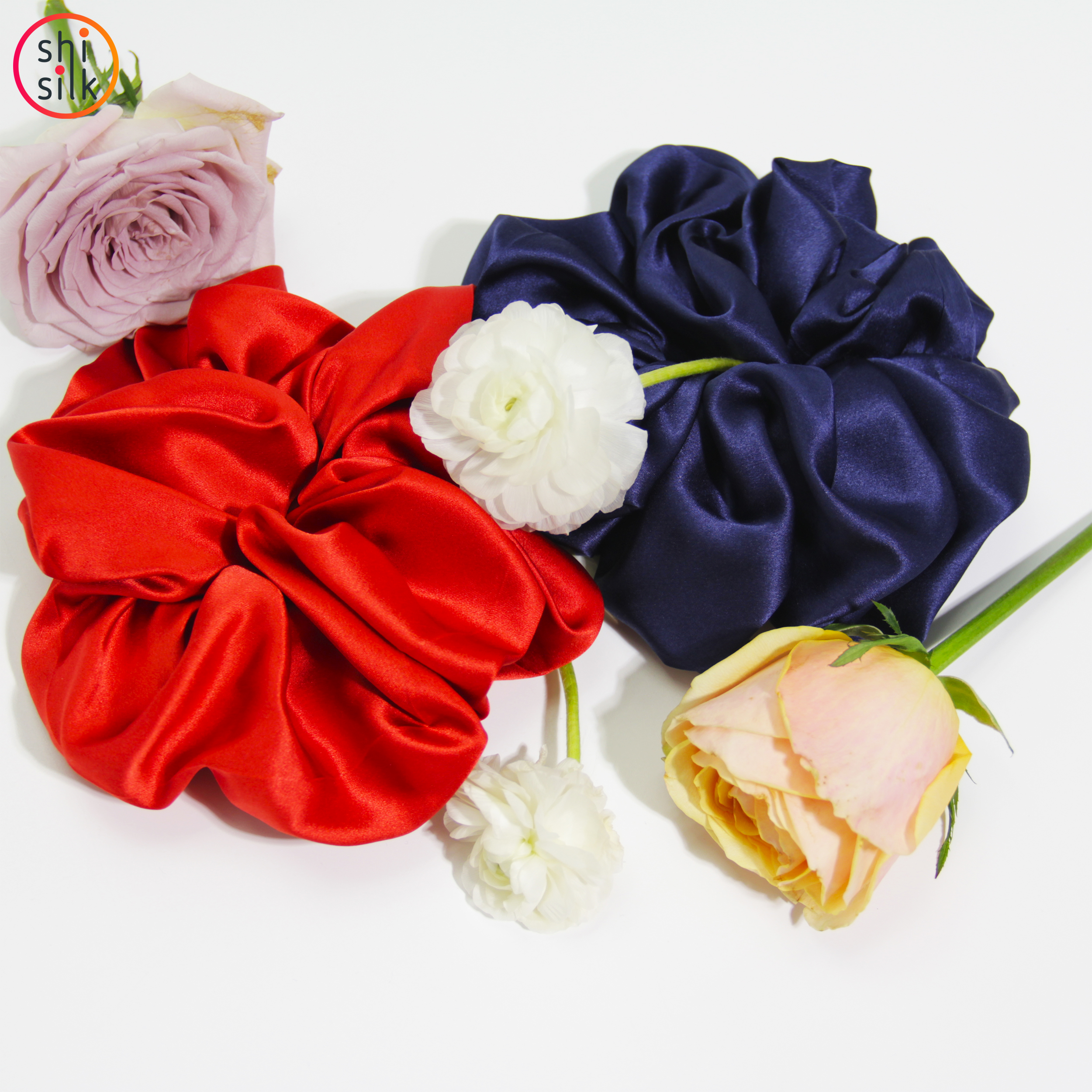 Solid Color Elastic Ties Women's Fashion Silk Hair Srunchies, Hair Accessories for Summer Girls