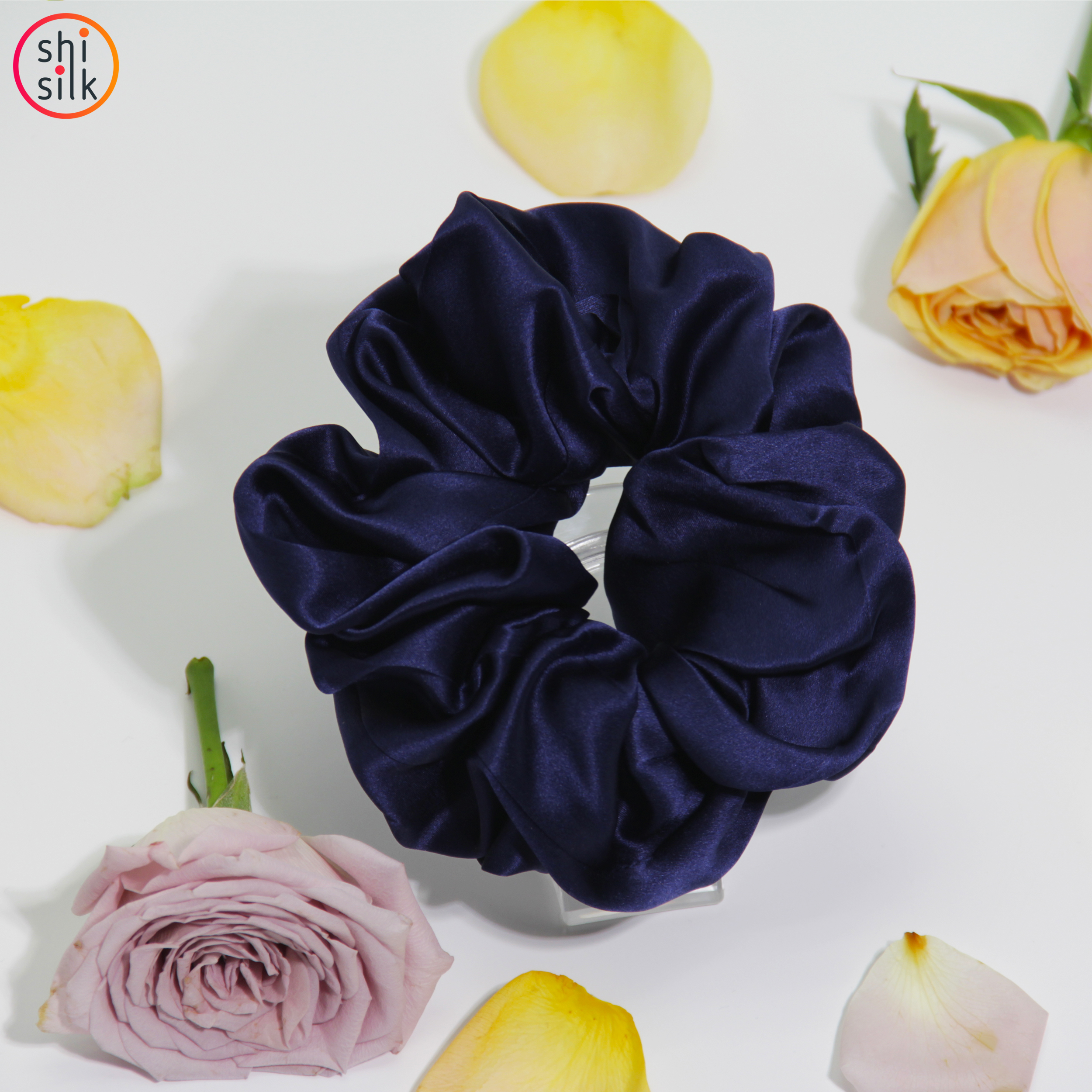 Solid Color Elastic Ties Women's Fashion Silk Hair Srunchies, Hair Accessories for Summer Girls