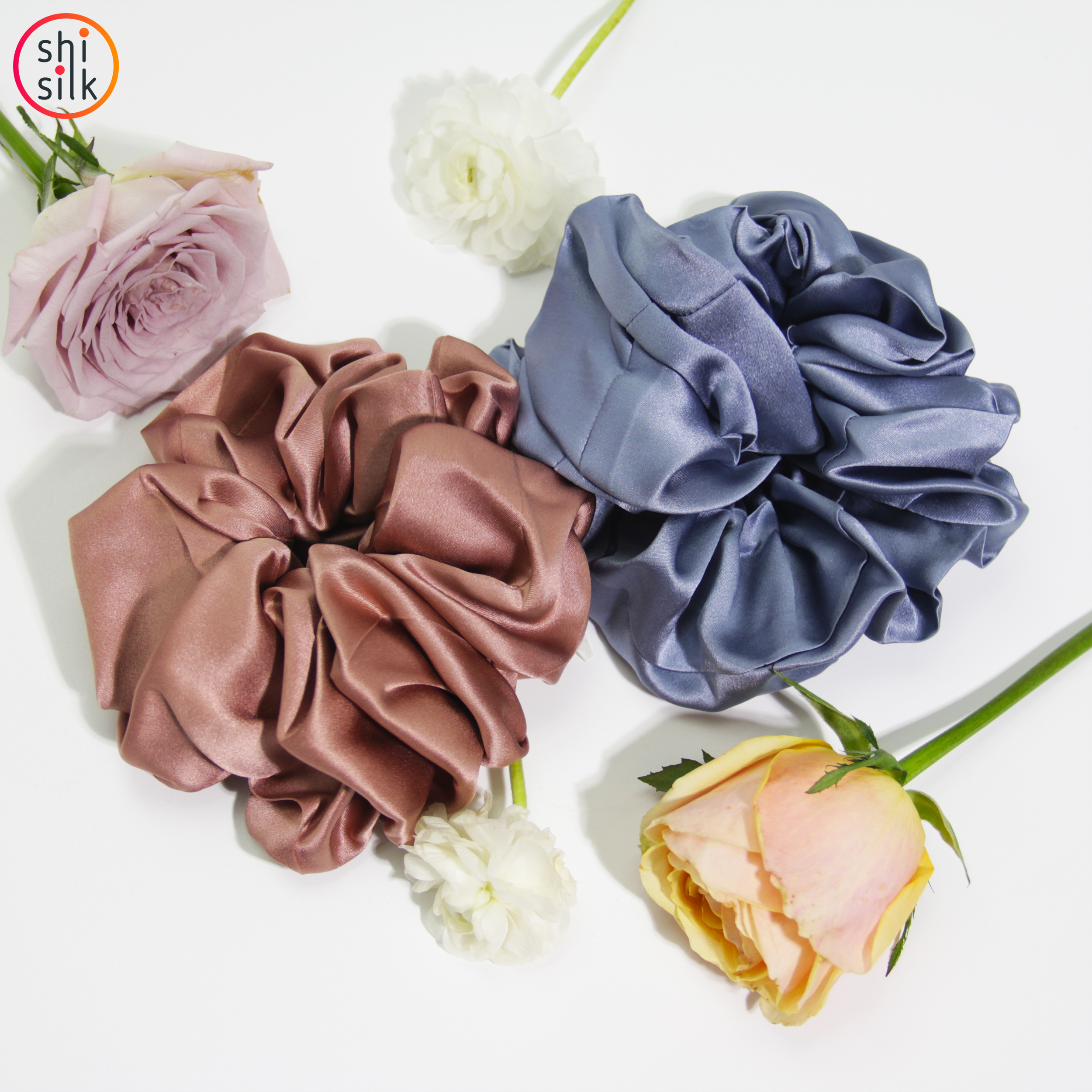 Solid Color Elastic Ties Women's Fashion Silk Hair Srunchies, Hair Accessories for Summer Girls