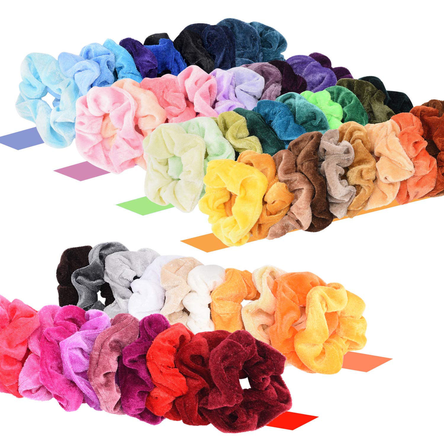 60 Pack Hair Scrunchies Velvet Elastics Hair Ties Scrunchy Bands Ties Ropes Scrunchie for Women or Girls Hair Accessorie