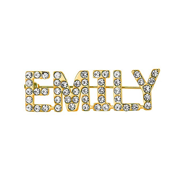   Gold Sliver Safety Pin Rhinestone Metal Luxury Designer Women Fashion Jewelry Name Brooches