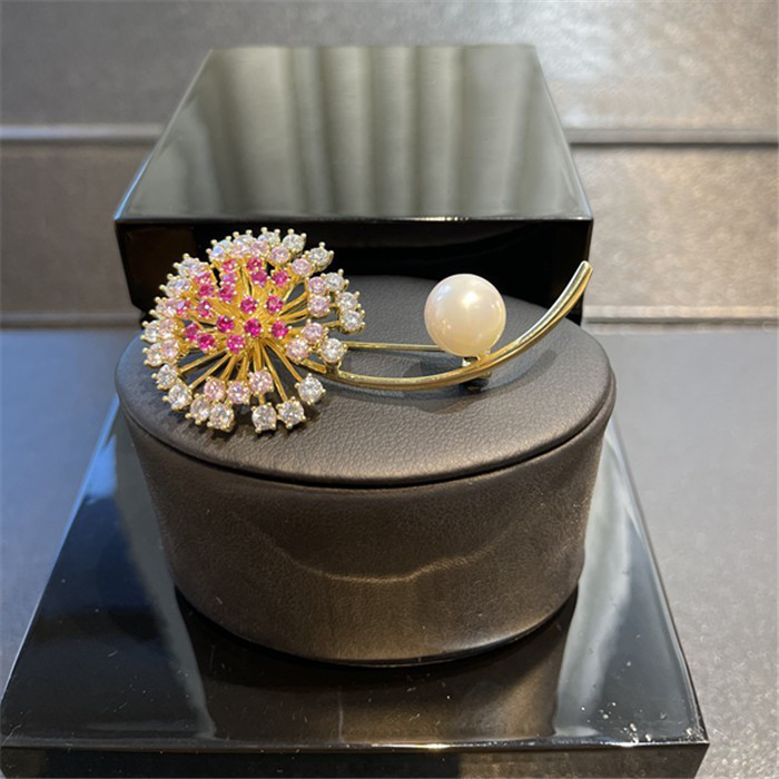 Colored Zircon Dandelion Flower Brooch For Women Fashion Clothing Jewelry Brooches Pins