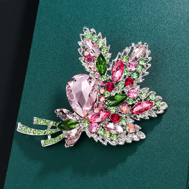 Colorful Crystal Diamond Jewelry High Quality Flower Shape Brooch For Party