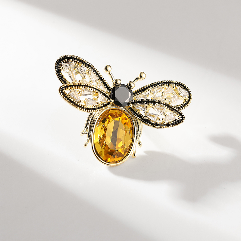 XILIANGFEIZI Hot Sale Fashion  14K Gold Jewelry Zircon Insects Bee Brooches